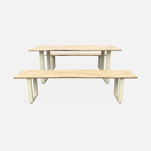 Alice’s Garden Table De Jardin En Acacia Brossé Et Acier Beige L180cm – Salta 17