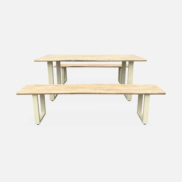 Alice’s Garden Table De Jardin En Acacia Brossé Et Acier Beige L180cm – Salta 6