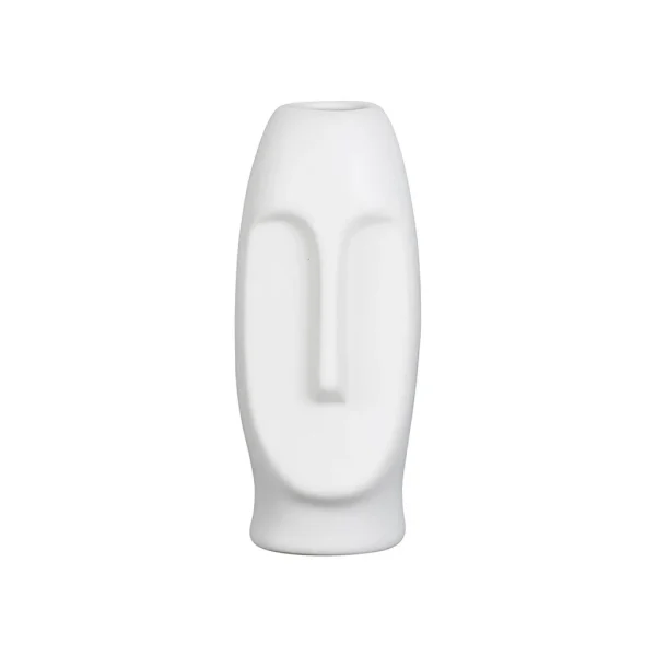 SEMA DESIGN Vase Face Blanc 6X5.5Xh13.5Cm Gres 1