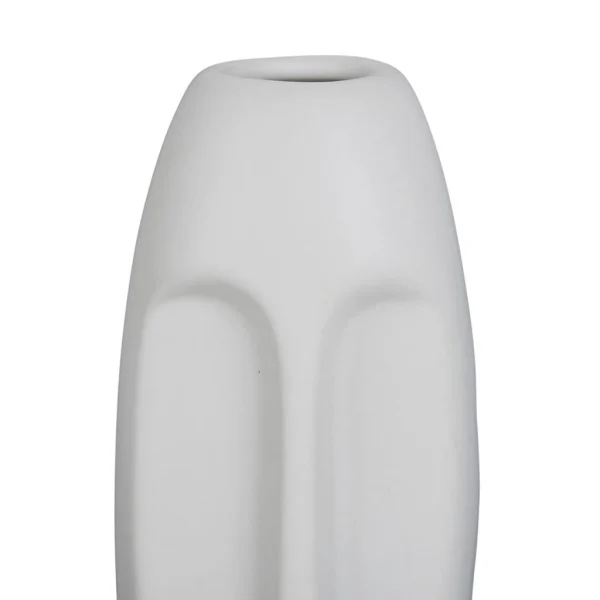 SEMA DESIGN Vase Face Blanc 6X5.5Xh13.5Cm Gres 3