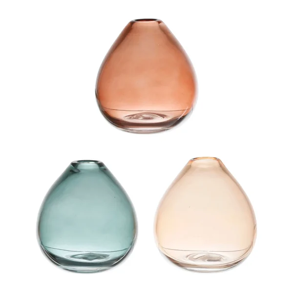 SEMA DESIGN Vase X3 émeraude, Grenade Et Terracotta En Verre – Cyrius 1