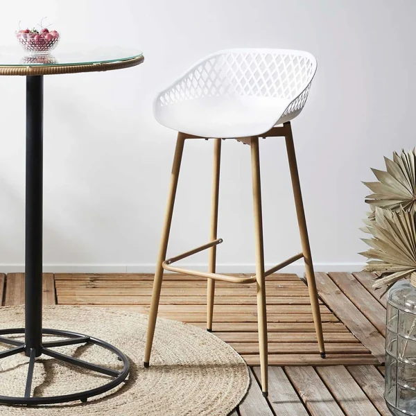 Home Déco Factory Tabouret De Bar Blanc H88cm – Malaga 1