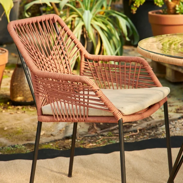 Kaemingk Chaise De Jardin Empilable En Résine Tressée Terre Cuite – Seville 3