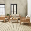 Alice’s Garden Salon De Jardin 4 Places En Cannage Et Acacia Brossé Et Coussins Beige – Olinda 25