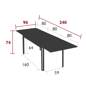 Fermob Table De Jardin Extensible En Aluminium Et Carbone 160/240x90cm – Costa 9